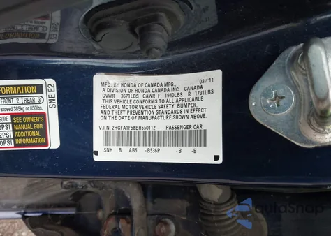 2011 Honda Civic Lx from USA, damaged, VIN 2HGFA1F58BH550112